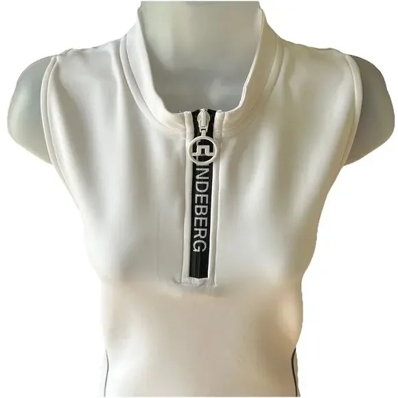 J.Lindeberg White Zane Golf Dress Women's Size Large White Mesh Racerback Sporty - Picture 6 of 13